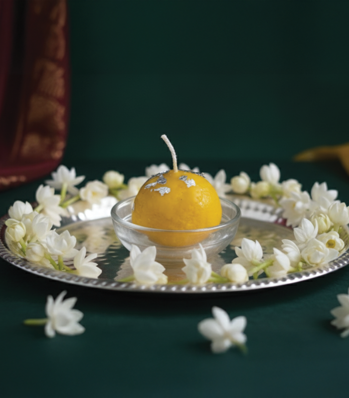 Besan Ladoo candle set of 6 handmade decorative Indian sweet candles