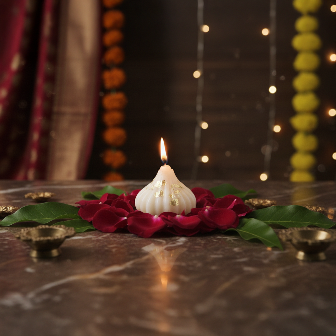 Decorative modak candle set for gifting