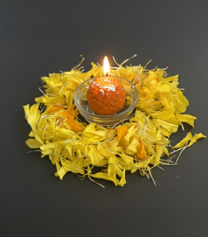 Motichur ladoo candle set of 6 handcrafted festive decorative candles