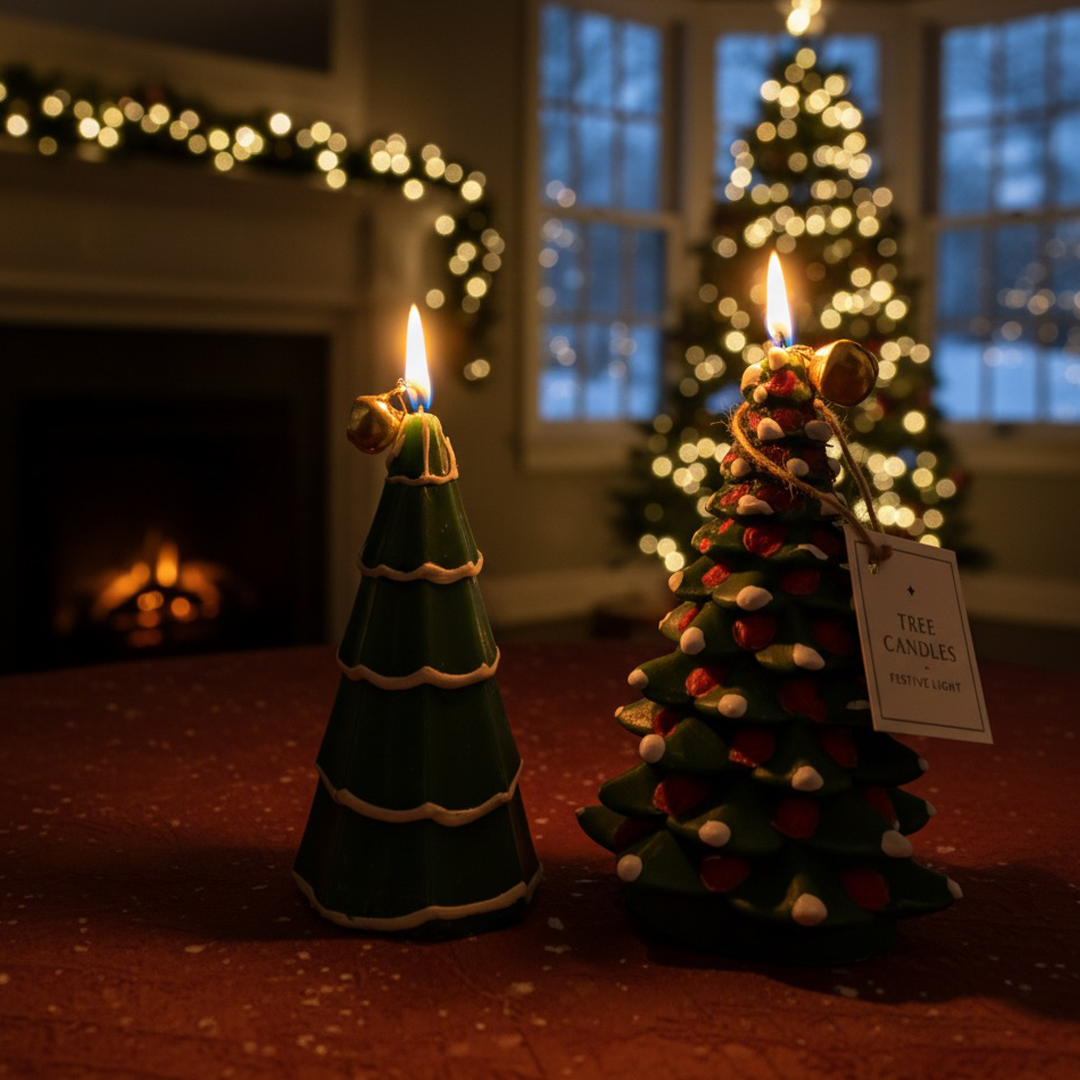 Handcrafted tree shaped candle for holiday gifting