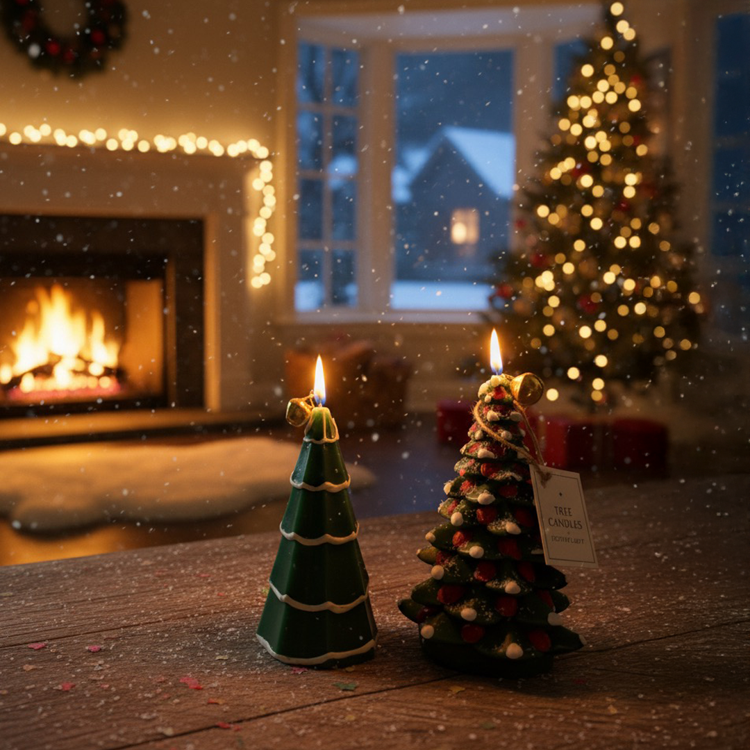 Tree shaped decorative candle for Christmas home décor