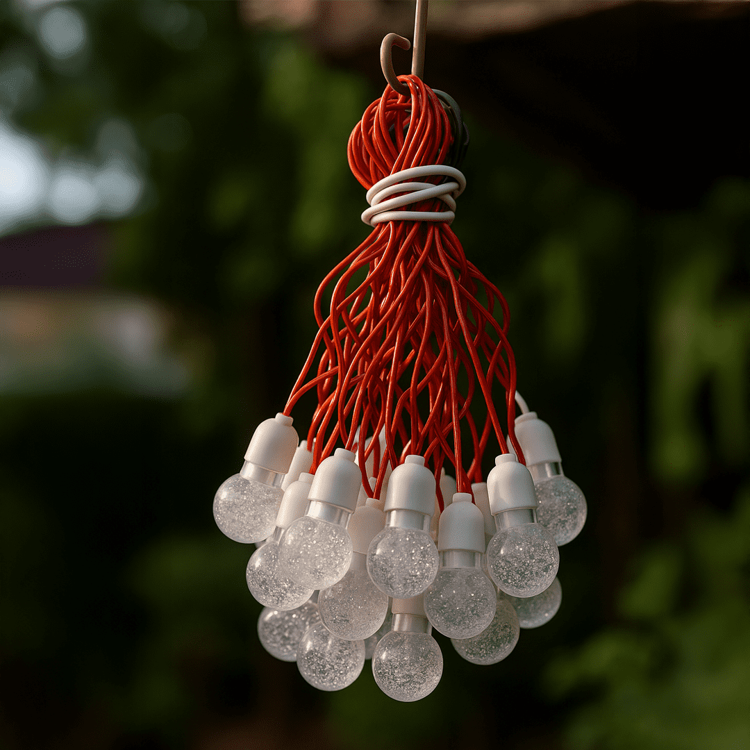 LED globe string lights with warm white bulbs for home and outdoor decoration