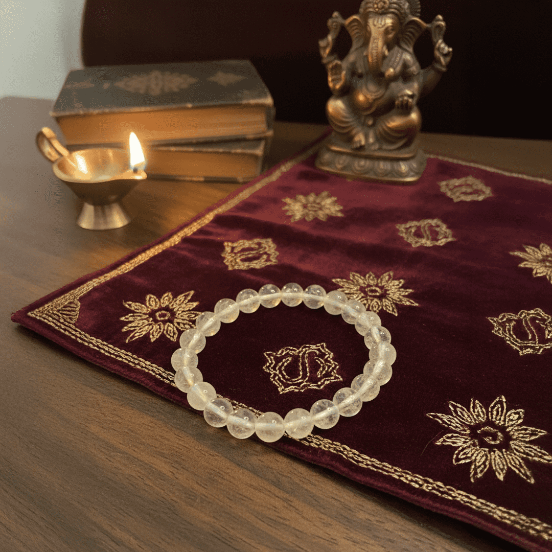 Healing clear quartz bracelet for meditation and manifestation