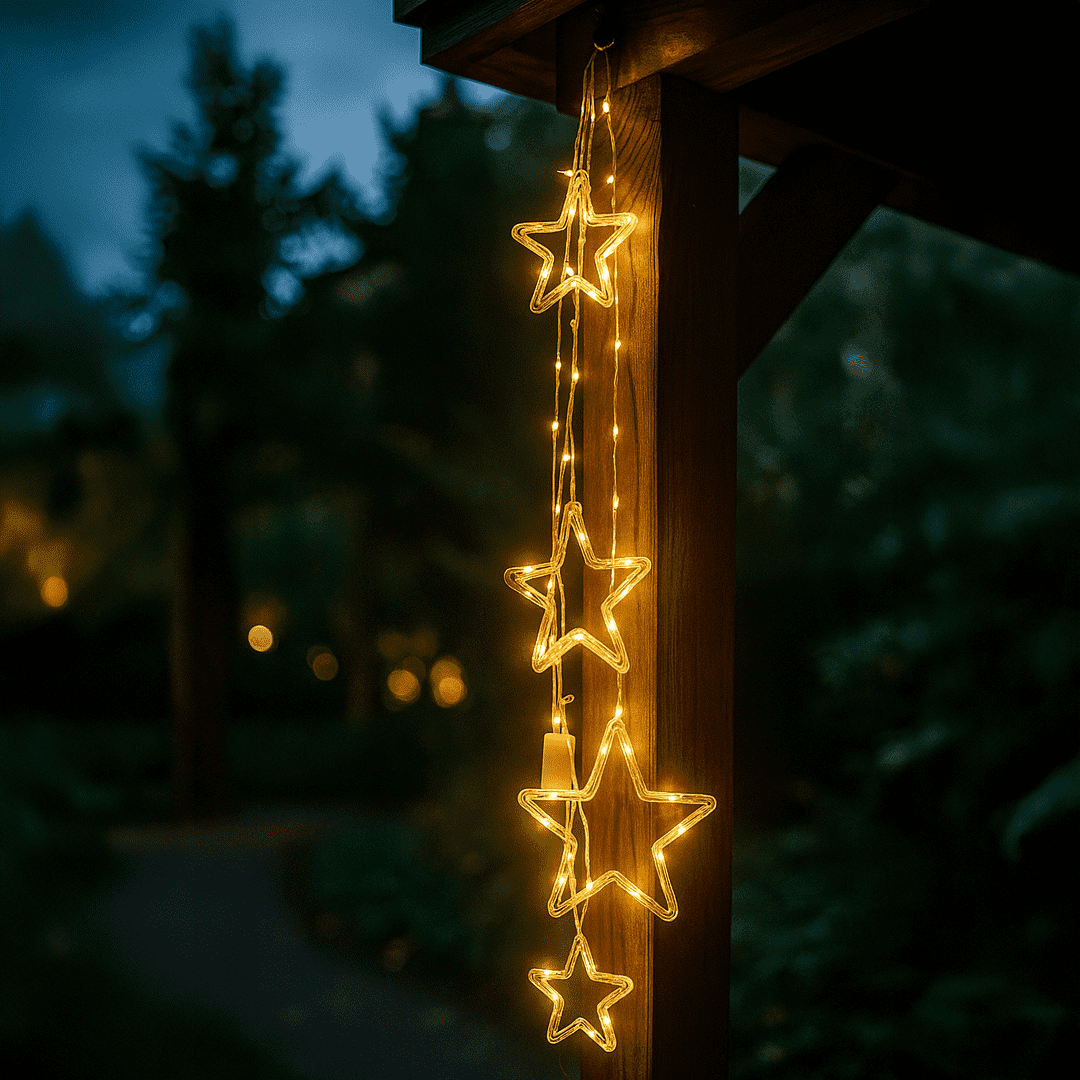 LED Star Light – Warm White Decorative Star String Lights for Home, Balcony & Festivals